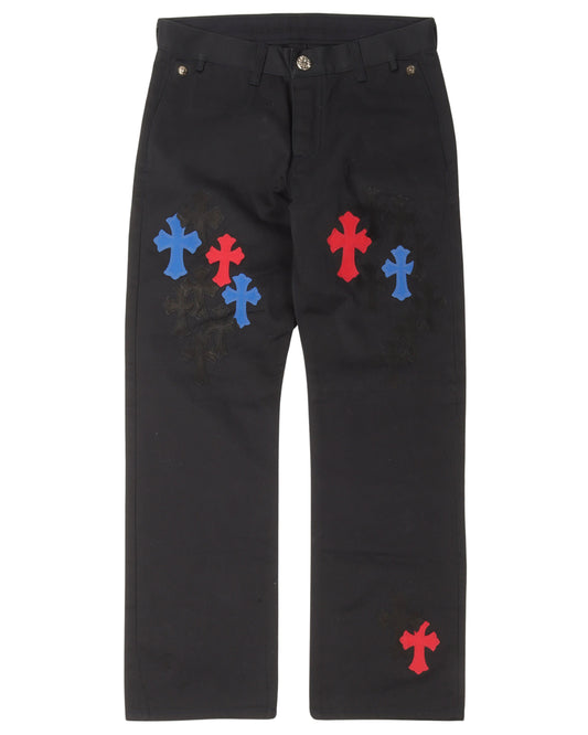 Multicolor Cross Patch Chino Pants