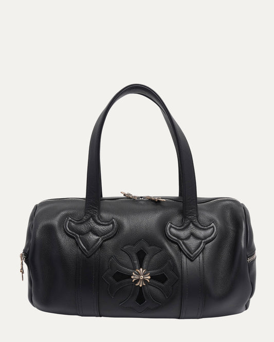 Plus Cross Embellished Boston Duffle Bag