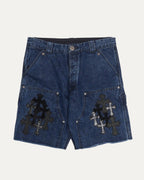 Turbo Diesel Cross Patch Double Knee Jean Shorts