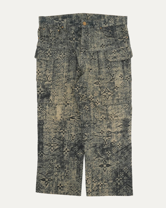 Denim Monogram Cargo Pants