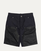 Nylon Leather Double Knee Shorts