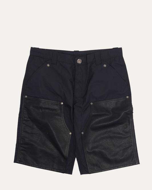 Nylon Leather Double Knee Shorts