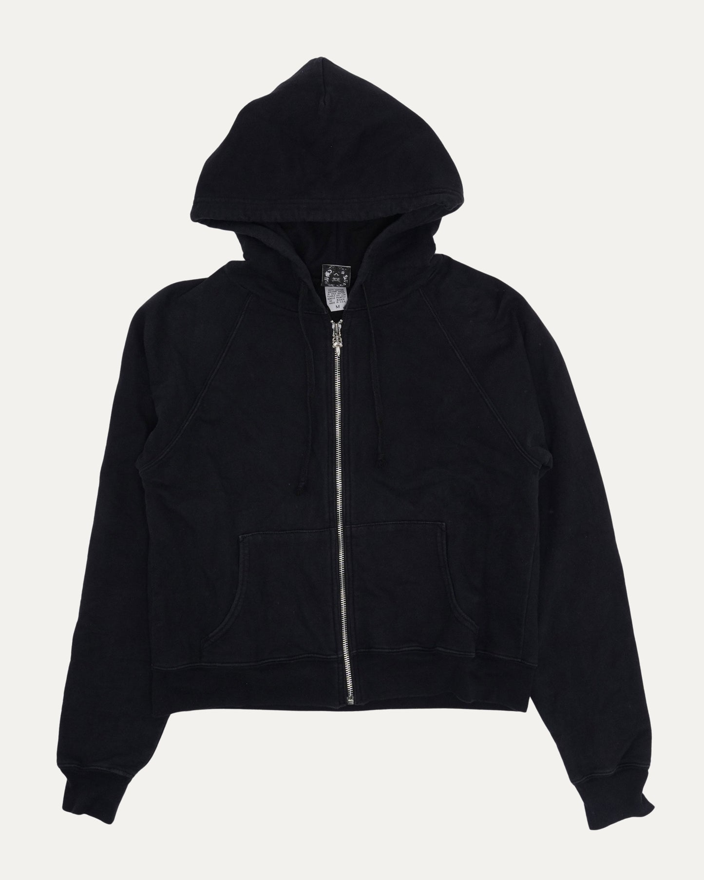Hairy Cross Patch Zip Up Hoodie