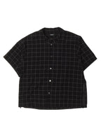Silk Blend Check Camp Collar Shirt