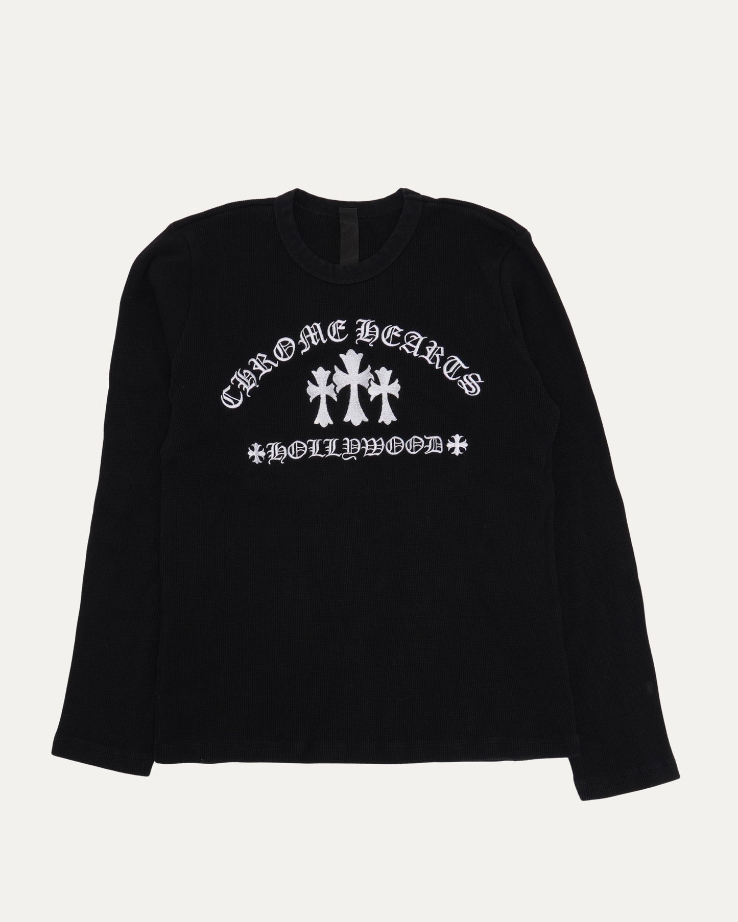 Embroidered Triple Cross Thermal Long Sleeve T-Shirt