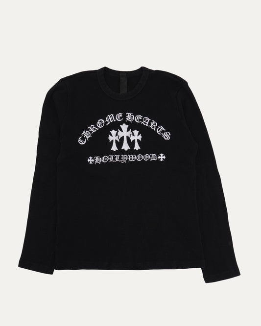 Embroidered Triple Cross Thermal Long Sleeve T-Shirt