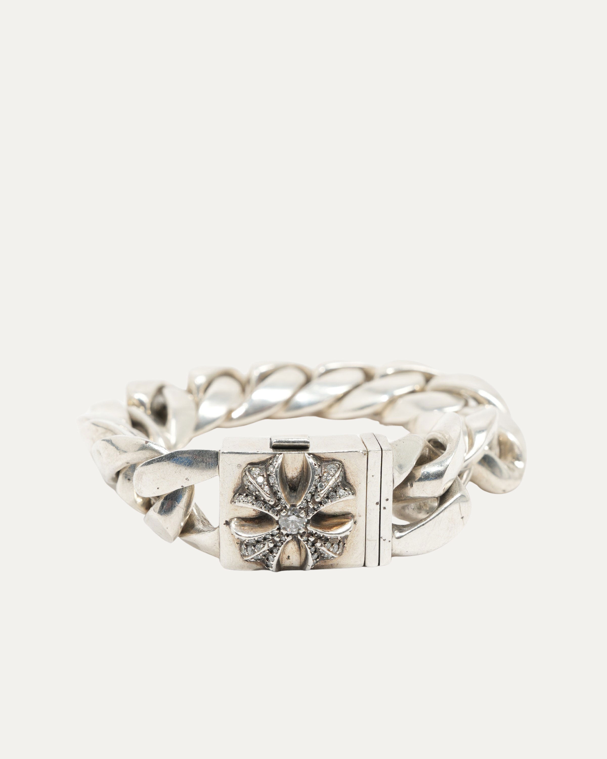 Diamond Cross Box Cuban ID Bracelet