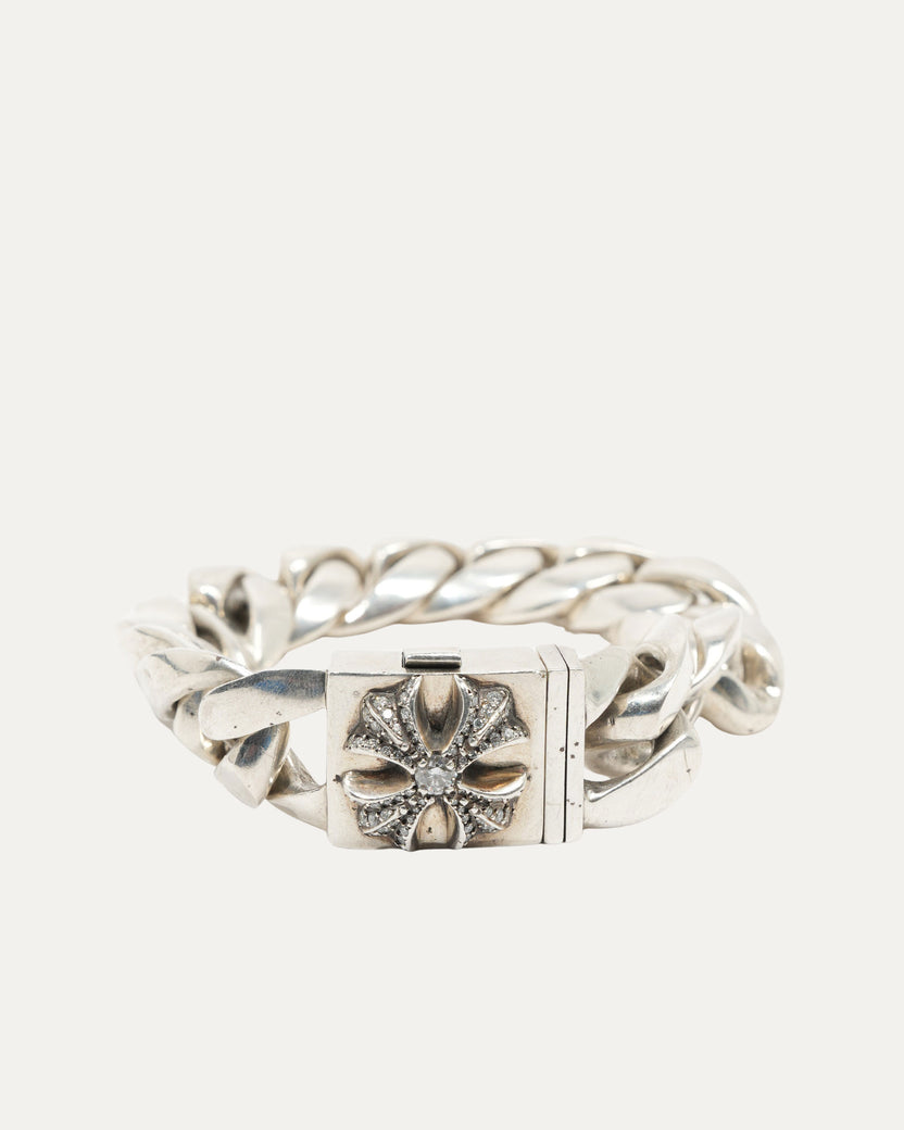 Diamond Cross Box Cuban ID Bracelet