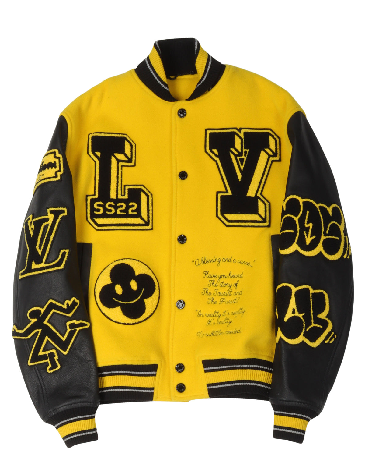 Amen Break Multi-Patches Mixed Leather Varsity Blouson