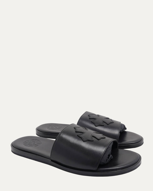 Cross Patch Leather Sandals