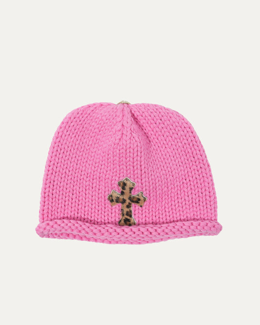 Children's Leopard Cross Patch Beanie