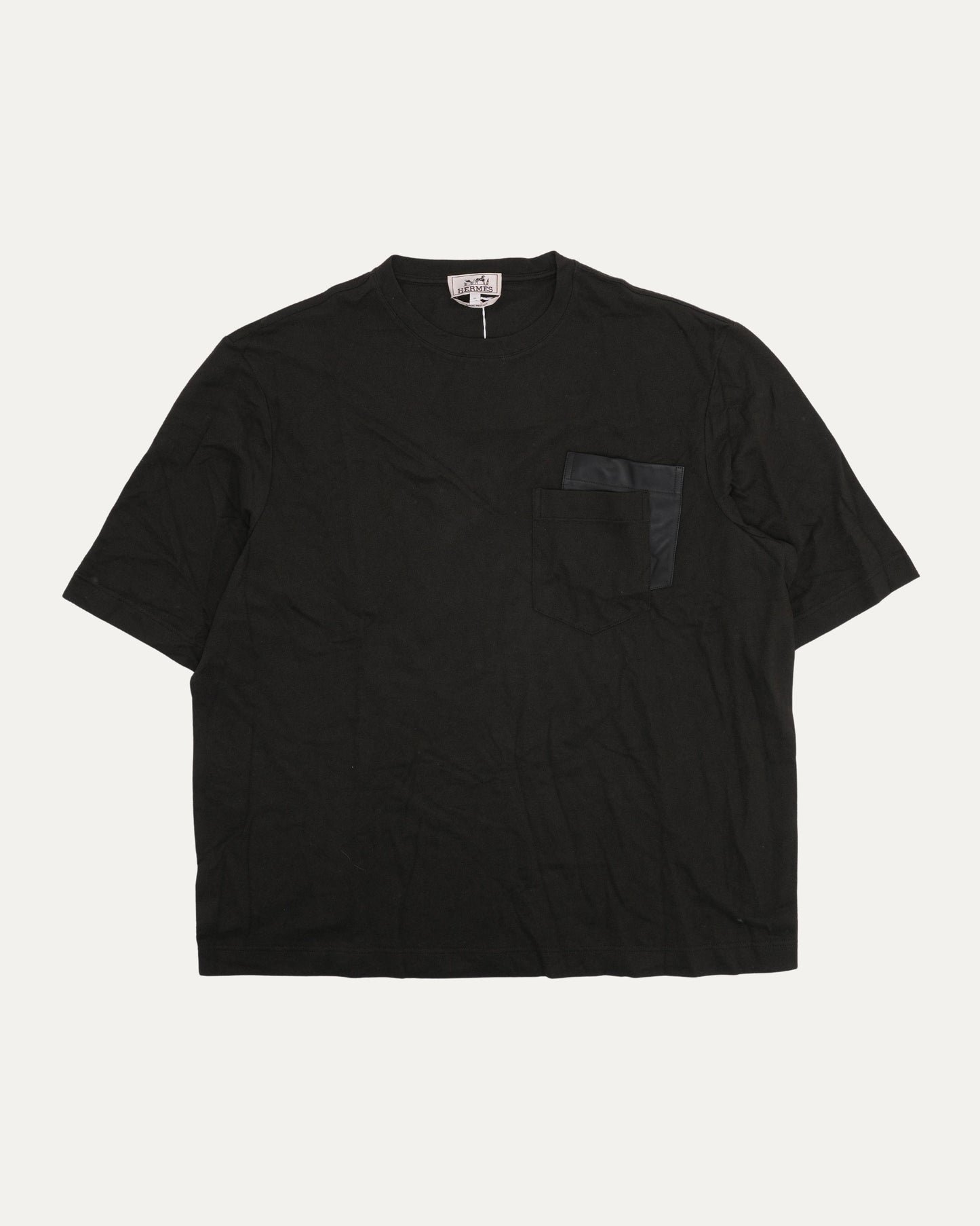 Leather Applique Pocket T-Shirt