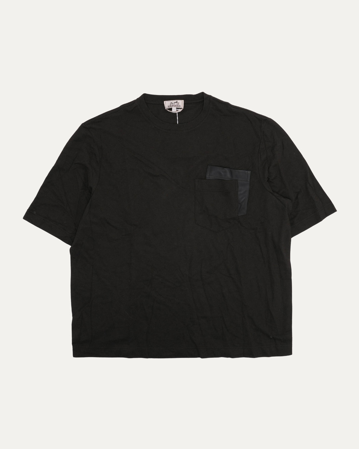 Leather Applique Pocket T-Shirt