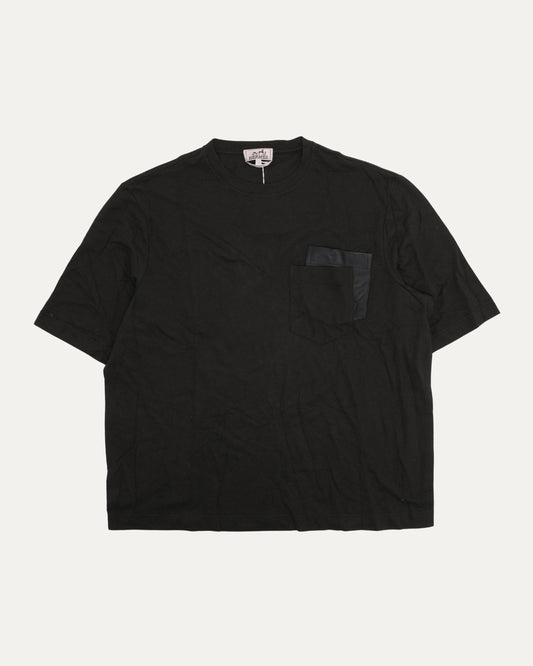 Leather Applique Pocket T-Shirt
