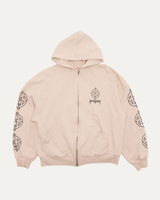 Metal BB Stencil Zip Up Hoodie