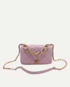 Small Quilted Color Match Flap Bag