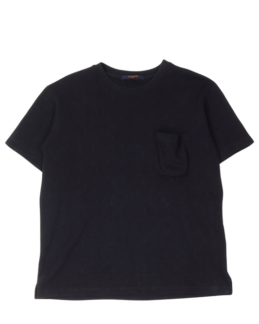 Knit Jacquard Monogram Pocket T-Shirt