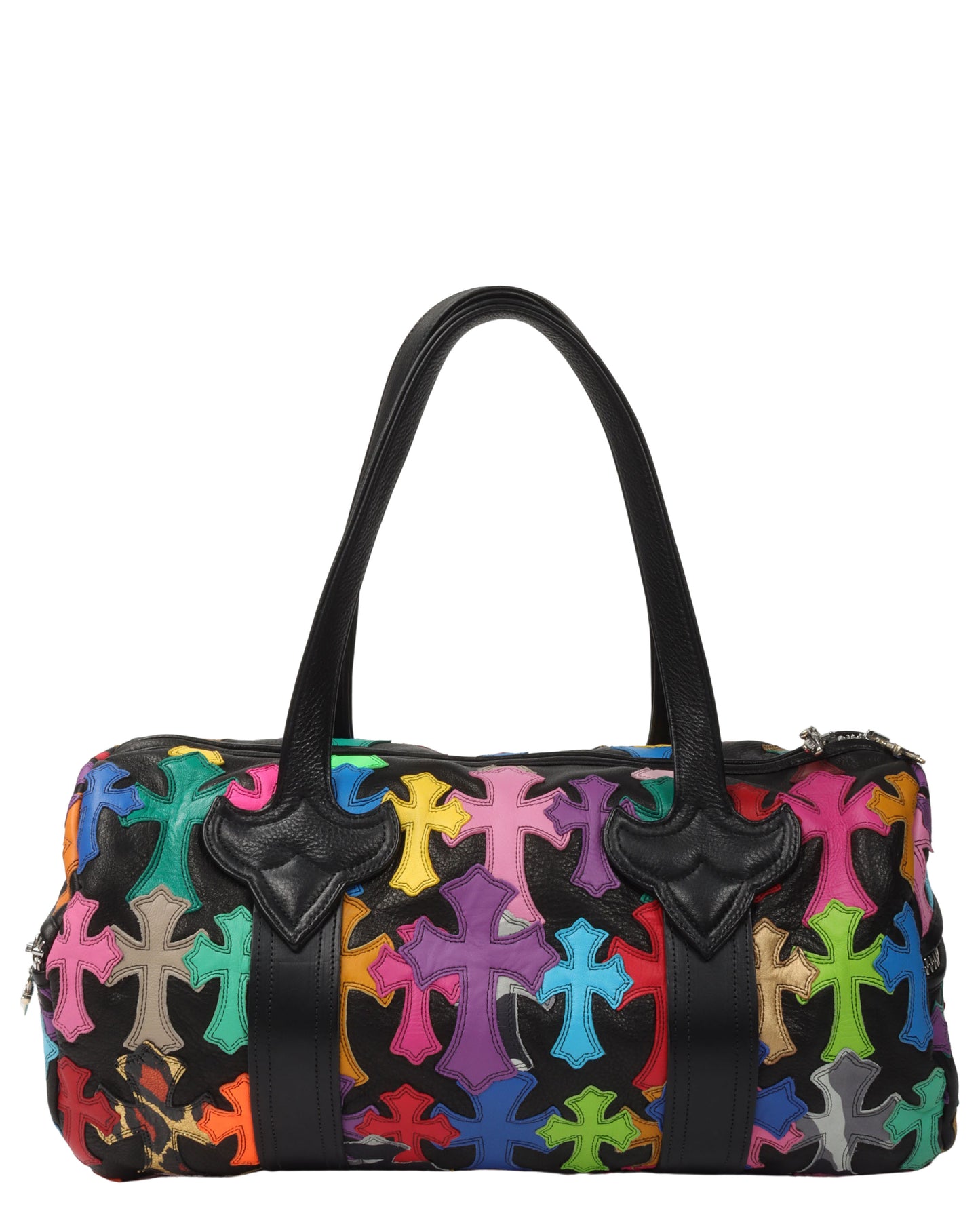 Multicolor Cross Patch Cemetery Mini Duffle Bag