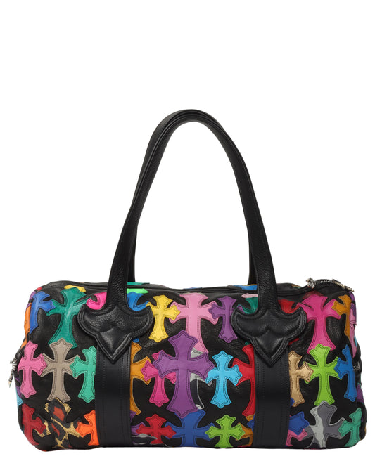 Multicolor Cross Patch Cemetery Mini Duffle Bag