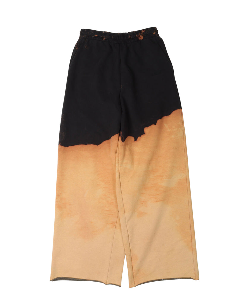 Oversized Bleached Straight-Leg Sweatpants