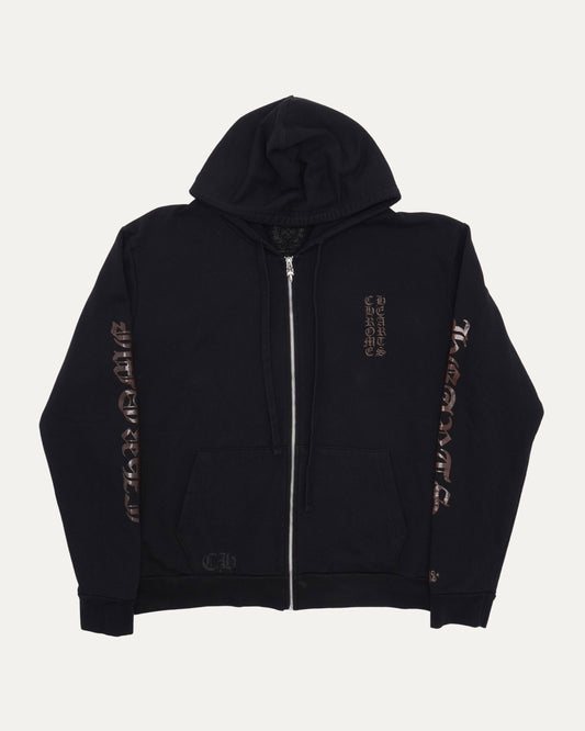 Online Exclusive Glitter Print Horseshoe Logo Zip Up Hoodie