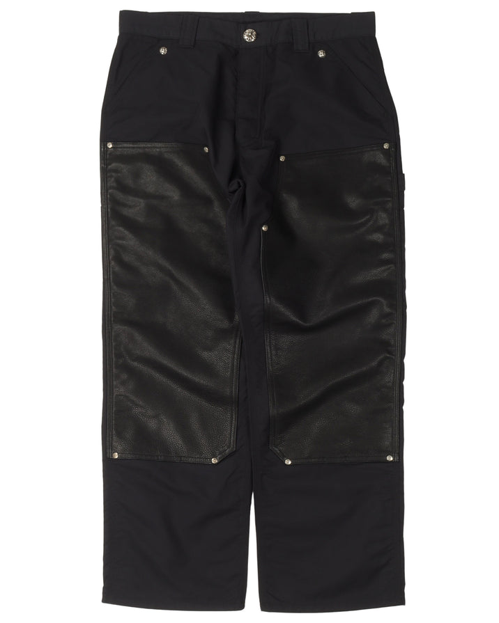 Leather Double Knee Nylon Carpenter Pants