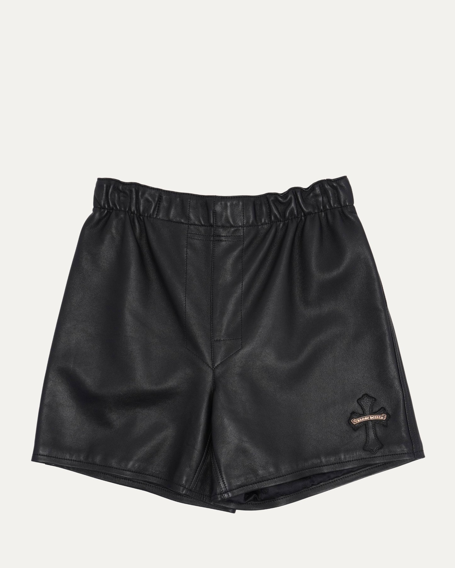 Cross Patch Leather Shorts