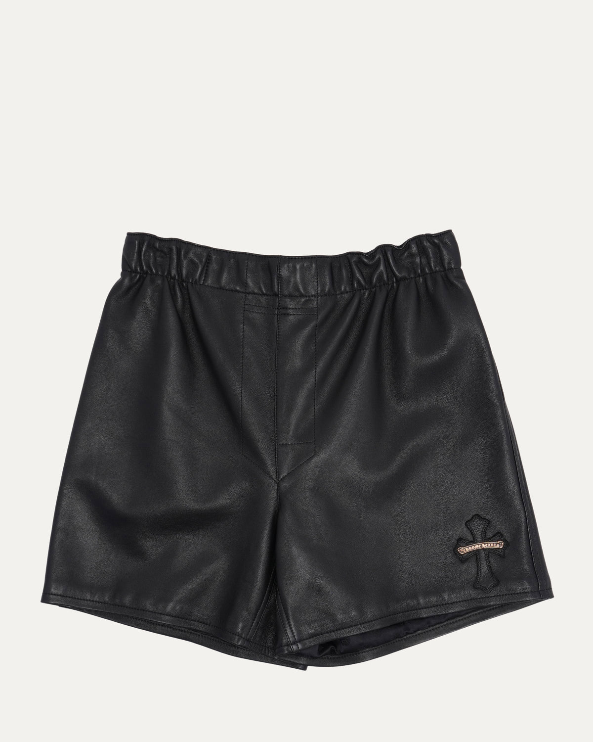Cross Patch Leather Shorts