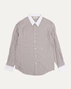 Striped Contrast Collar Shirt