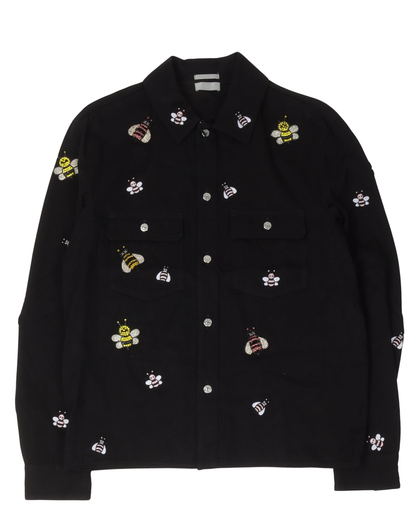 Kaws Crystal Embroidered Patch Shirt