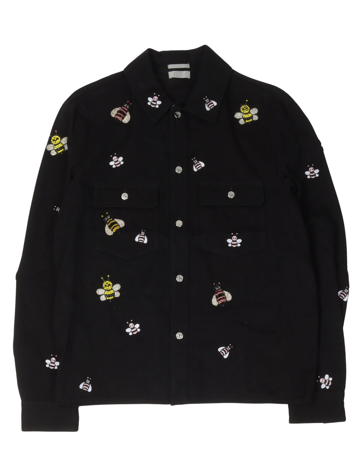 Kaws Crystal Embroidered Patch Shirt