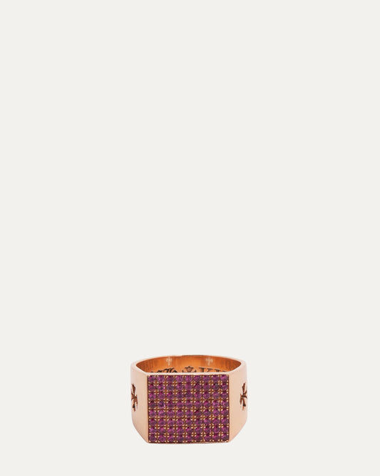 Gold & Ruby Cigar Band Ring