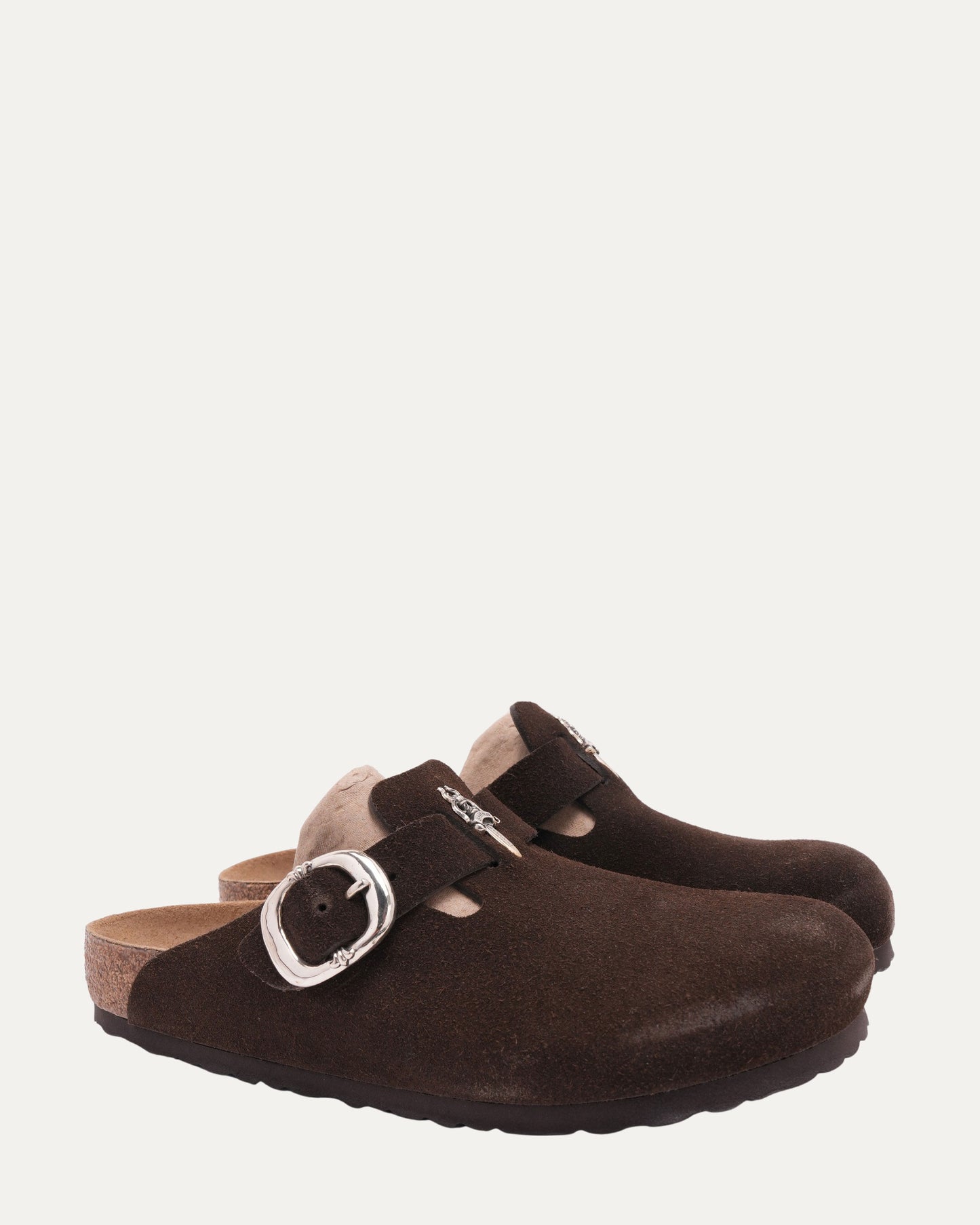 Dagger Embellished Birkenstock Boston Suede Mule