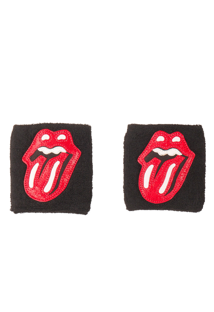 Rolling Stones Leather Patch Wrist Sweatbands