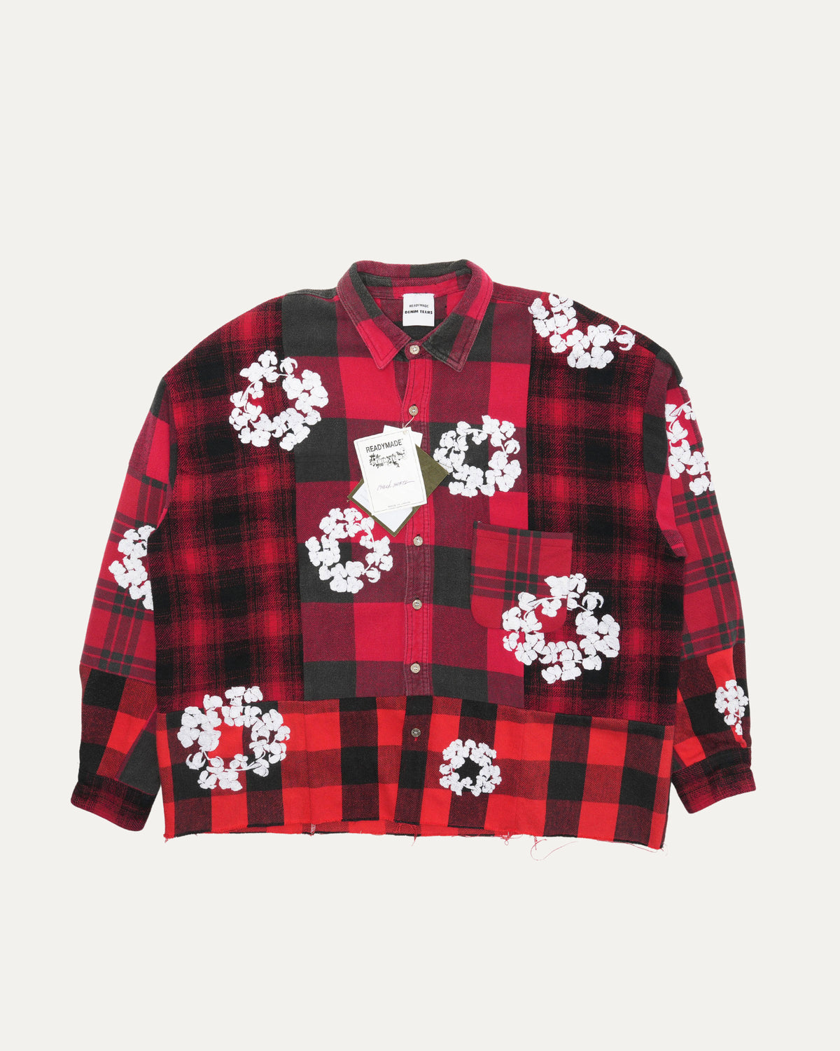 ReadyMade Denim Tears Embroidered Cotton Wreath Plaid Shirt 