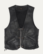 Cross Embellished Leather Vest