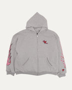 Embroidered Sadistic Thermal Lined Zip Up Hoodie