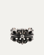 Double Floral Cross Ring
