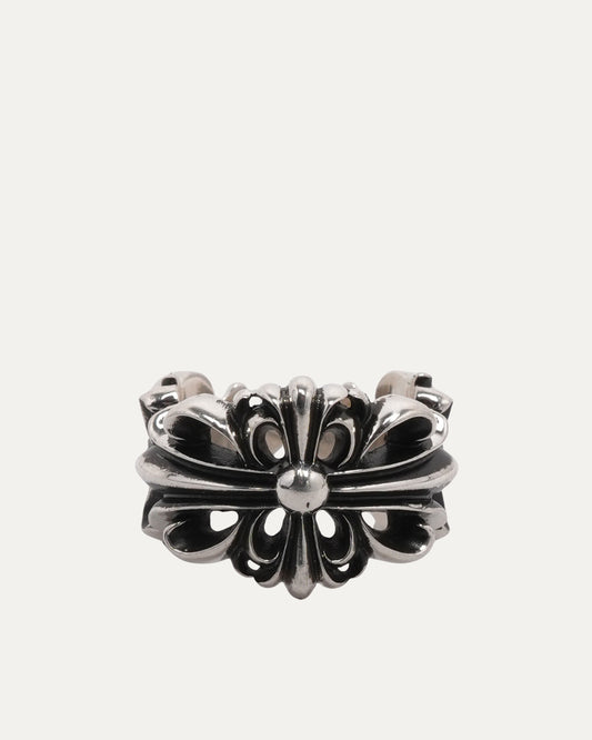 Double Floral Cross Ring