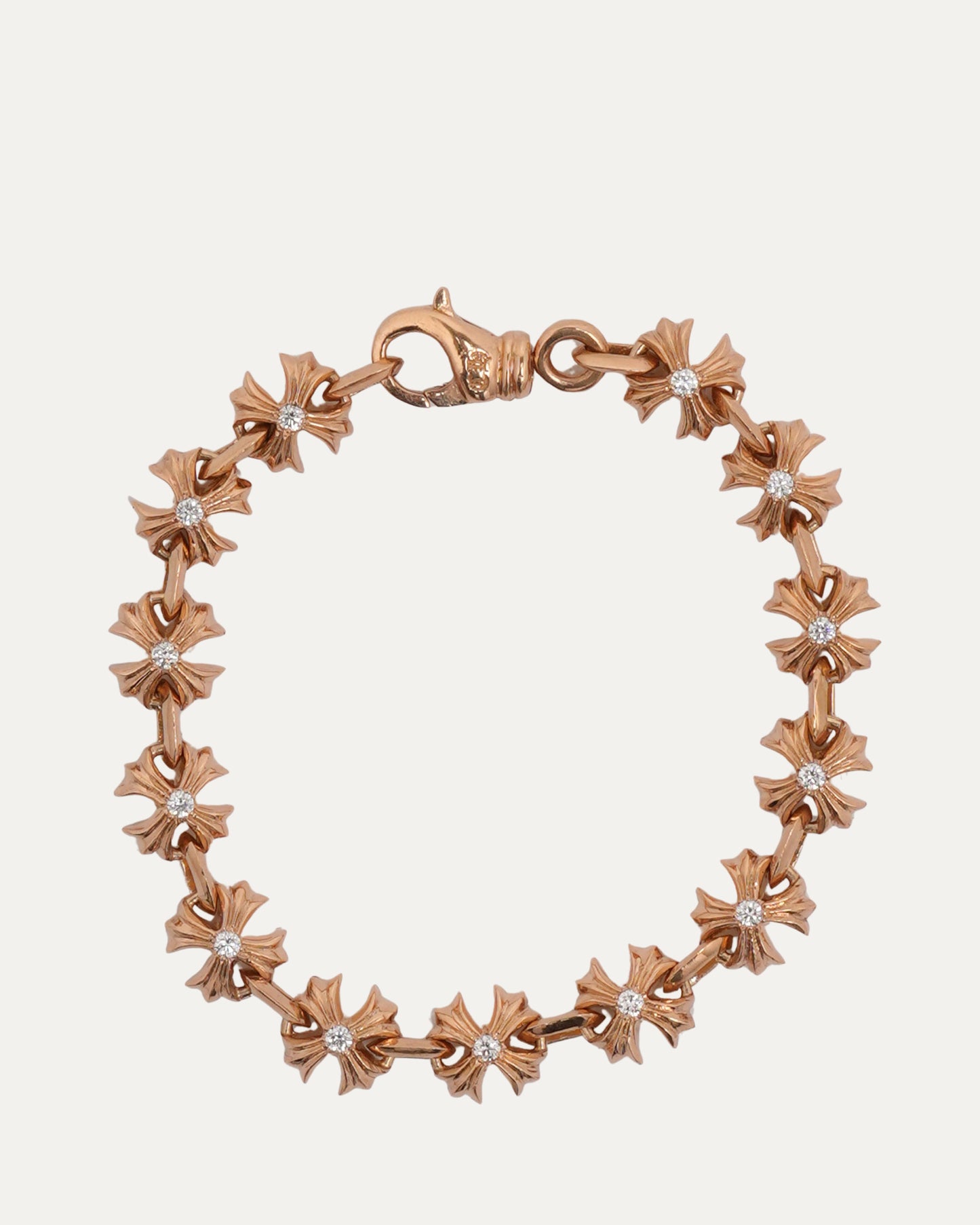 Gold Diamond X Link Bracelet