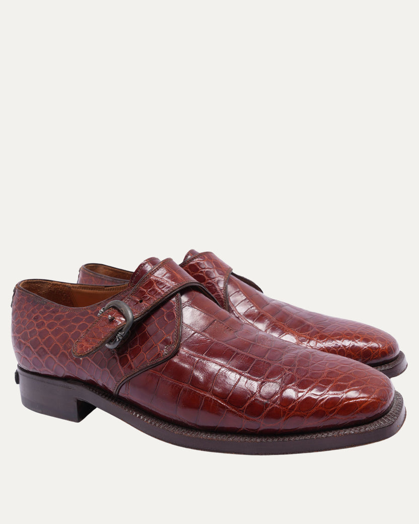 John Lobb Crocodile Monk Shoe