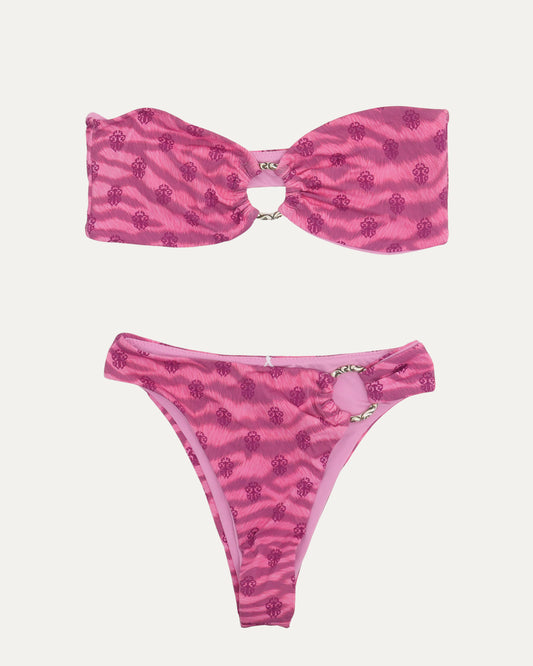 Flamingo Tiger Bandeau Bikini Set