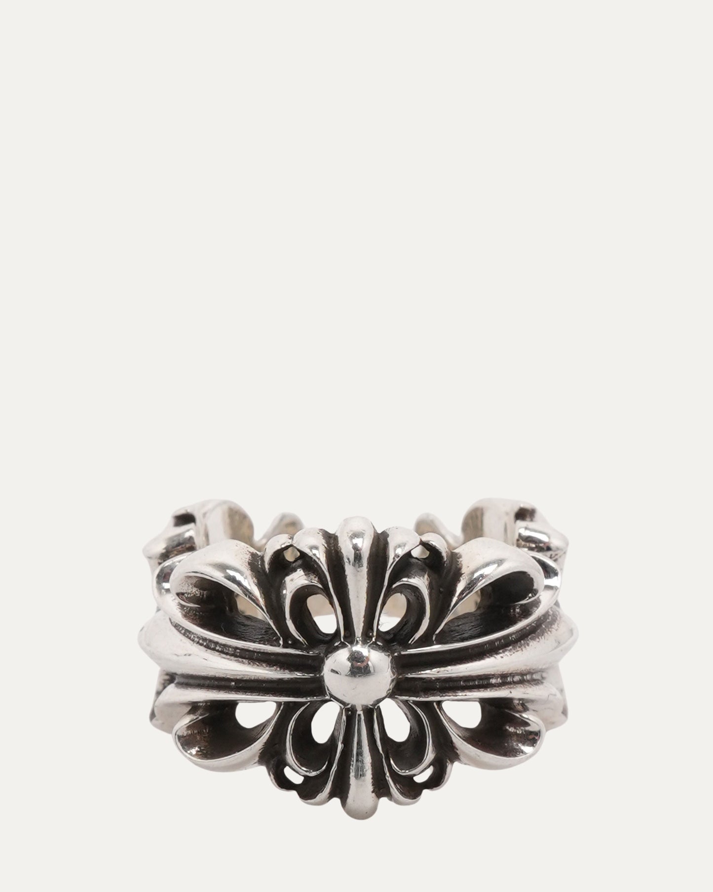 Double Floral Cross Ring