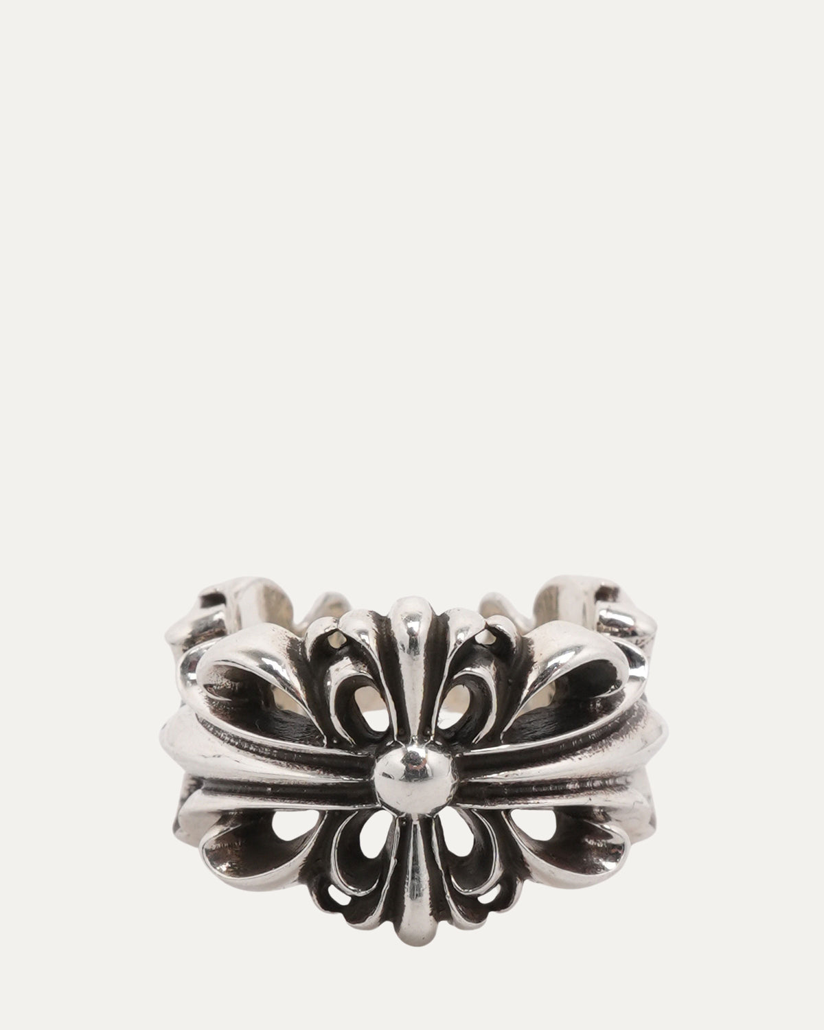 Double Floral Cross Ring