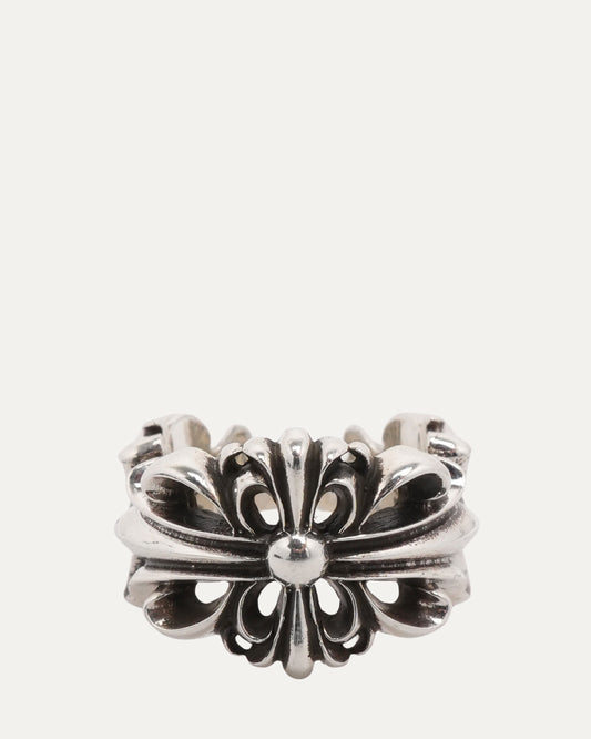 Double Floral Cross Ring
