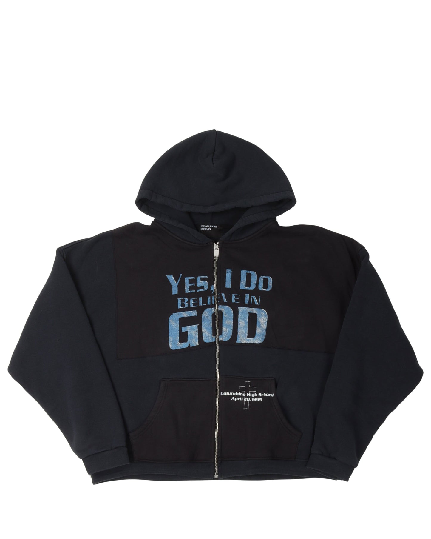 I Believe In God Assemblage Zip Hoodie