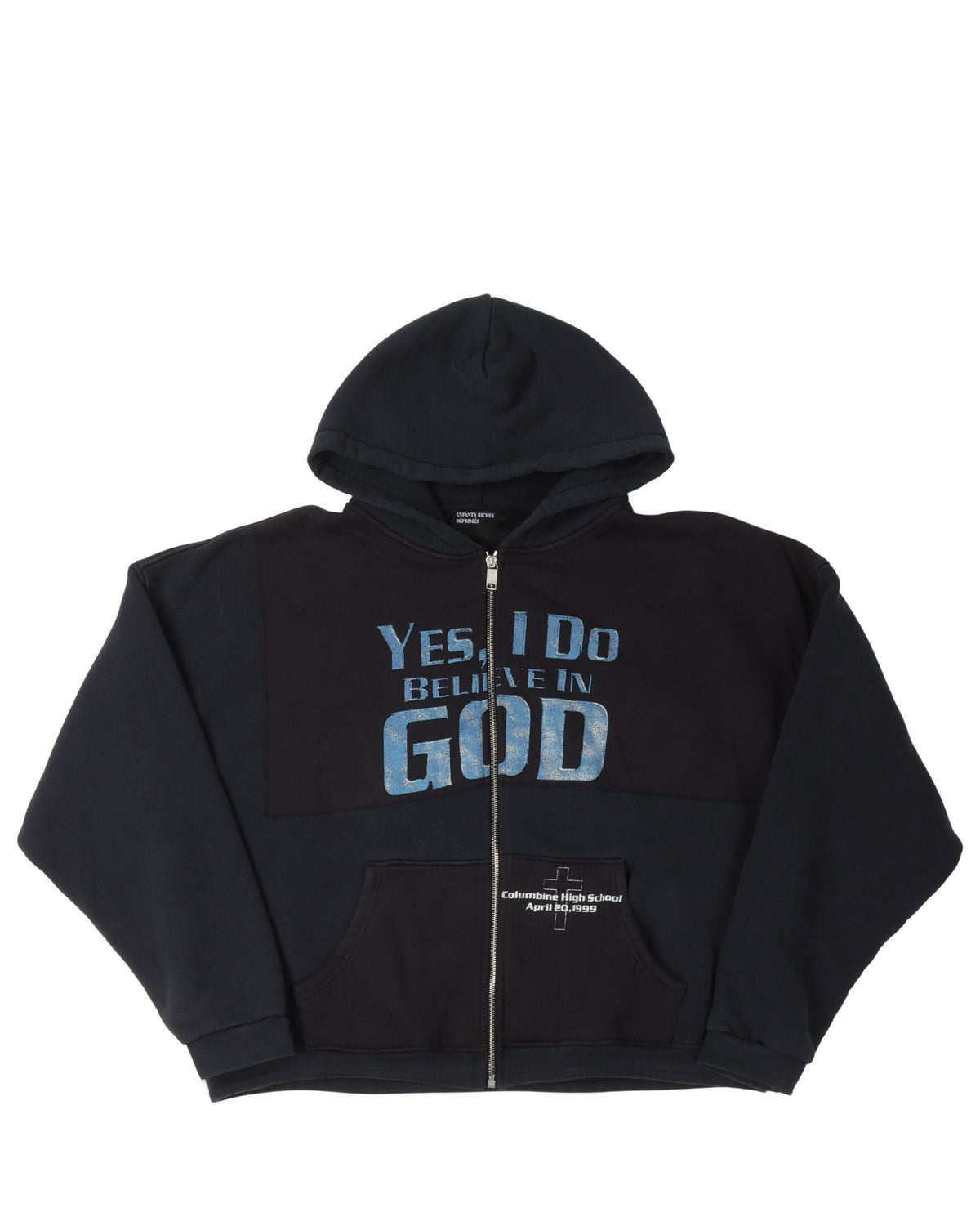 I Believe In God Assemblage Zip Hoodie