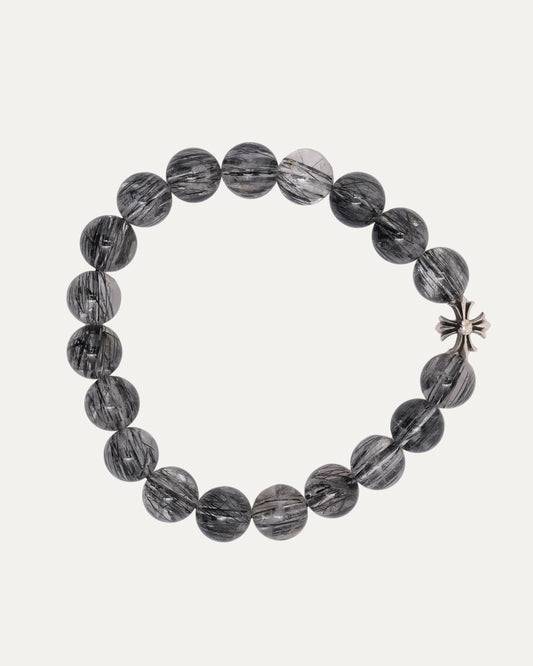 10mm Quartz Plus Cross Bead Bracelet