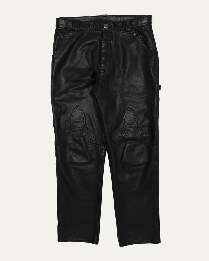 Fleur Knee Leather Carpenter Pants