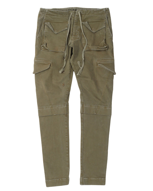 Army Stretch Denim Long Cargo Pant